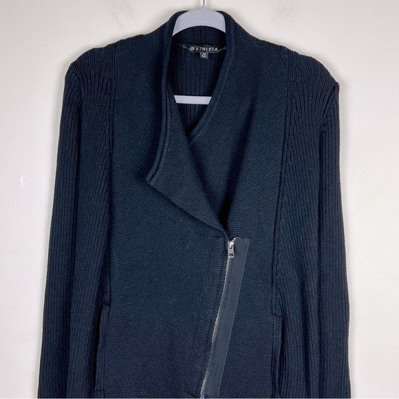 Athleta | Merino Wool Thermolite Sentinel Zip Front Sweater Coat Black | XS - Picture 10 of 16
